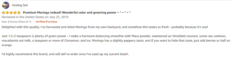 fresh moringa from CCL
