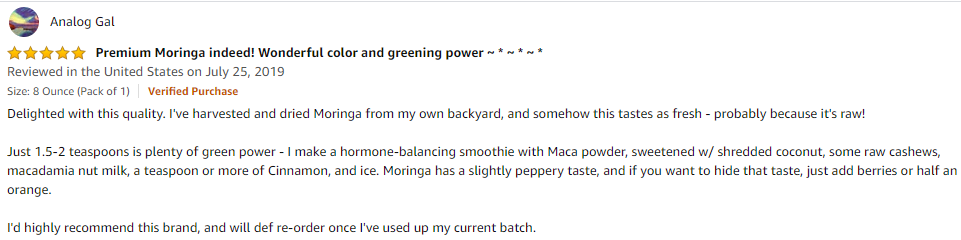 fresh moringa powder