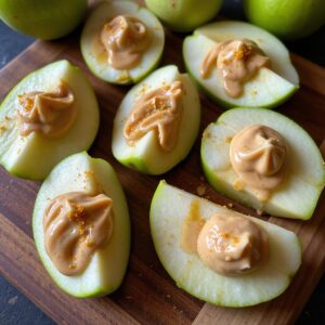 low carb ginger spiced apple wedges with almond butter